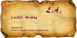 Loibl Arany névjegykártya